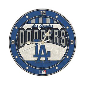 Art Glass Wall Clock - Los Angeles Dodgers