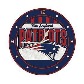 Art Glass Wall Clock - New England Patriots