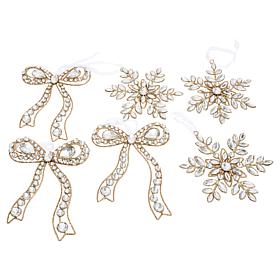 "As Is" august & leo Set of 6 Jeweled Ornaments