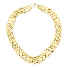 "As Is" Bellezza 18" Bronze Polished 3-Row Beaded Necklace