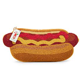 "As Is" Betsey Johnson Wiener Takes All Beaded Crossbody Bag