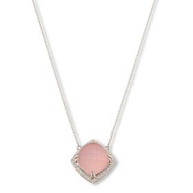 "As Is" C. Lopez Gem Doublet and White Zircon Cushion Drop Necklace