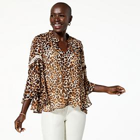 "As Is" C Wonder Chiffon Drama Top