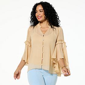 "As Is" C Wonder Chiffon Drama Top