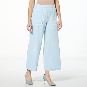 "As Is" C Wonder Denim Shirting Wide-Leg Pant