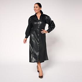 "As Is" C Wonder Faux Leather Shirtdress