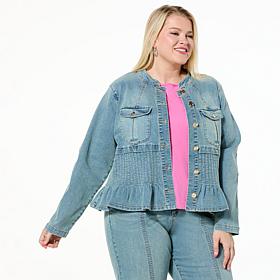 "As Is" C Wonder Pleated Denim Jacket
