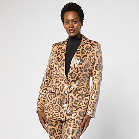 "As Is" C Wonder Printed Sequin Blazer
