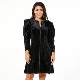 "As Is" C Wonder Seamed Velvet A-Line Midi Dress