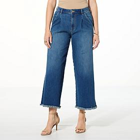 "As Is" C Wonder Stretch Denim Raw Edge Wide Leg Jean