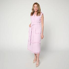 "As Is" C Wonder Tweed Fringe Trim Vest Dress