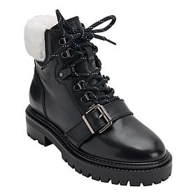 "As Is" Charles by Charles David Leather/Suede Cliche Combat Boot