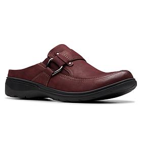 "As Is" Clarks Collection Carleigh Viola Nubuck Leather Casual Mule