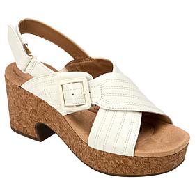 "As Is" Clarks Collection Nerisa West Slingback Wedge Sandals
