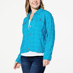 "As Is" Colleen Lopez Cotton Eyelet Jacket