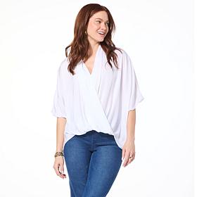 "As Is" Colleen Lopez Crossover Dolman Sleeve Top