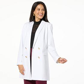 "As Is" Colleen Lopez Double Breasted Ponte Knit Blazer