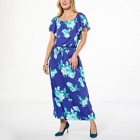 "As Is" Colleen Lopez Off-the-Shoulder Printed Knit Maxi Dress