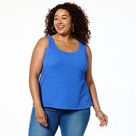 "As Is" Colleen Lopez Open Knit Flounce Hem Tank Top