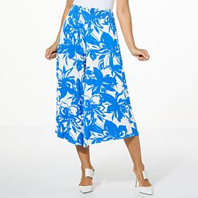 "As Is" Colleen Lopez Printed Asymmetric Pull-On Pant 