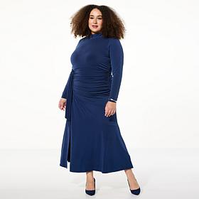 "As Is" Colleen Lopez Ruched Mock Neck Dress