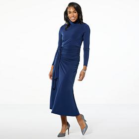 "As Is" Colleen Lopez Ruched Mock Neck Dress