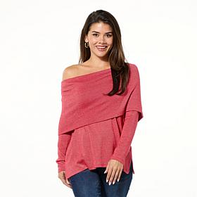 "As Is" Colleen Lopez Super Soft Convertible Shimmer Sweater