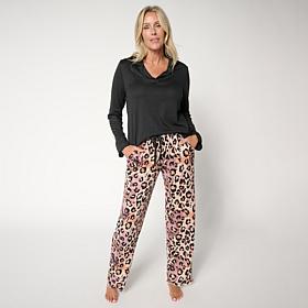 "As Is" Comfort Code 2-piece Hacci Ribbed Knit PJ Set