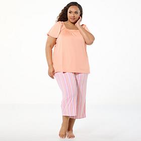 "As Is" Comfort Code 2-piece Soft & Light Top and Capri Pant Sleep Set