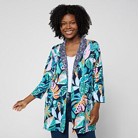 "As Is" Comfort Code Soft & Light Twin Print Cardigan