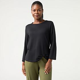 "As Is" Comfort Code Stretch Jersey Knot Front Tunic