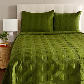 "As Is" Concierge Collection 100% Cotton 3-piece Quilt Set 