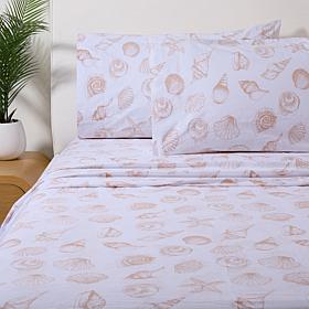 "As Is" Concierge Collection 4-piece Cotton Coastal Sheet Set 