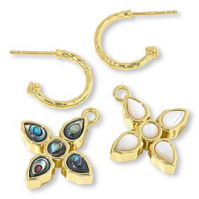 "As Is" Connie C. Carroll Jewlry Claira Reversible Cross Drop Earrings