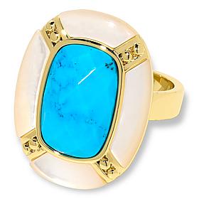 "As Is" Connie Craig Carroll Jewelry Hailey Mother-of-Pearl & Gem Ring