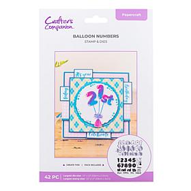 "As Is" Crafter's Companion Balloon Numbers Stamp and Die Set