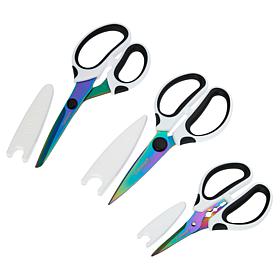 "As Is" Cuisinart 6-piece Iridescent Shear Set with Blade Guards
