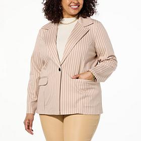 "As Is" Curations x Nicole Hickl Pinstriped Knit Blazer