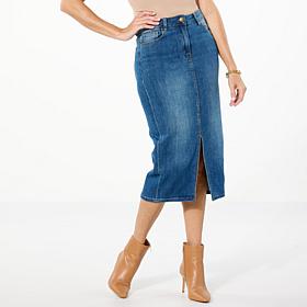 "As Is" Curations x Nicole Hickl Stretch Denim Pencil Skirt