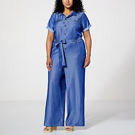 "As Is" Curations x Sarah Anderson Chambray Denim Belted Utility Ju...