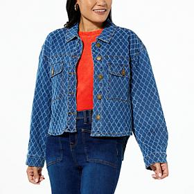 "As Is" DG2 by Diane Gilman Diamond Laser Relaxed Denim Jacket