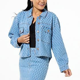 "As Is" DG2 by Diane Gilman Diamond Laser Relaxed Denim Jacket