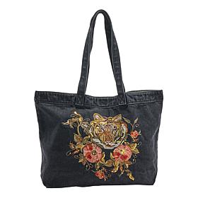 "As Is" DG2 by Diane Gilman Embroidered Denim Tote Bag