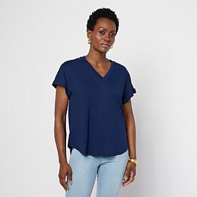 "As Is" DG2 by Diane Gilman Everyday Jersey Dolman Sleeve Tee with ...