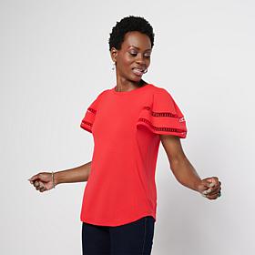 "As Is" DG2 by Diane Gilman Everyday Jersey Flutter Sleeve Top