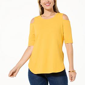 "As Is" DG2 by Diane Gilman From the Vault Cold-Shoulder Swing Top