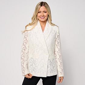 "As Is" DG2 by Diane Gilman Lace Raglan Blazer