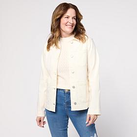 "As Is" DG2 by Diane Gilman Lux Touch Denim Patch Pocket Utility Ja...