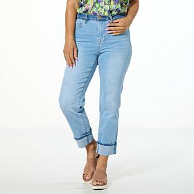 "As Is" DG2 by Diane Gilman New Classic Stretch Denim 2-Tone Straig...