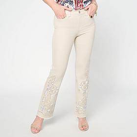 "As Is" DG2 by Diane Gilman New Classic Stretch Denim Embellished B...